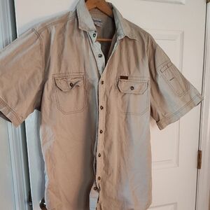 Carhartt Men's Tan Casual Button-Down Shirt